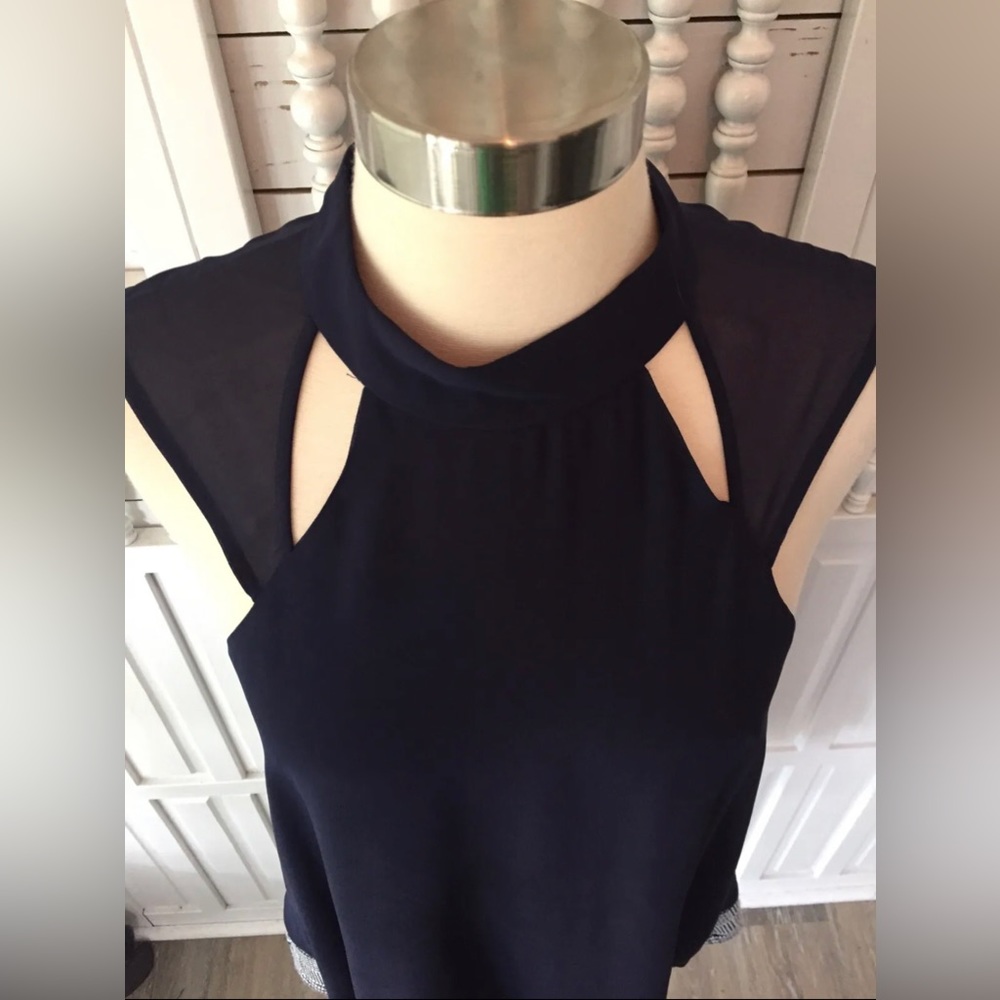 Bcbgeneration Blue & White Checkered Dress, Open … - image 7